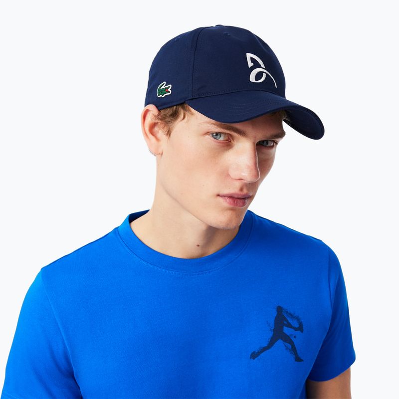 Lacoste pánske tenisové tričko TH1044 gipsy white/navy blue 3