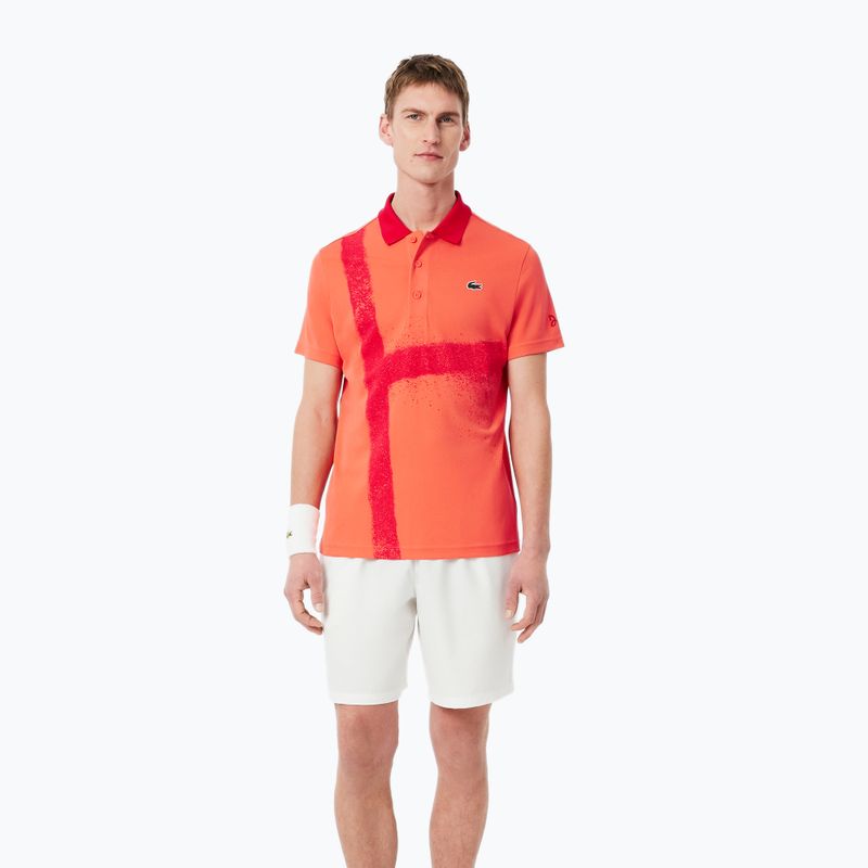Pánske tenisové tričko Lacoste Polo DH8971 mango tree red 2