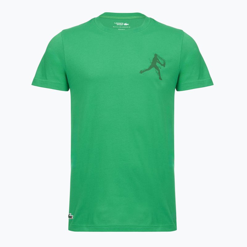 Koszulka tenisowa męska + czapka Lacoste Novak Djokovic TH1044 calathea/ green 2