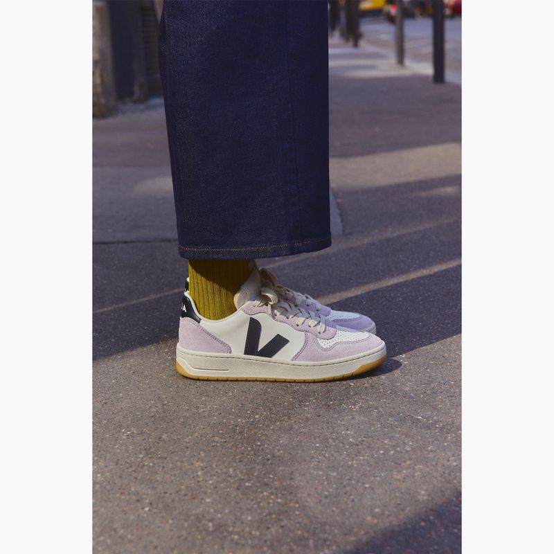 Dámske topánky VEJA V-10 Prime Leather pure/black/parme 4