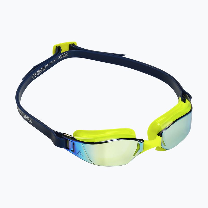 Plavecké okuliare Aquasphere Xceed bright yellow/navy blue/mirror yellow titanium EP3037104LMY 8
