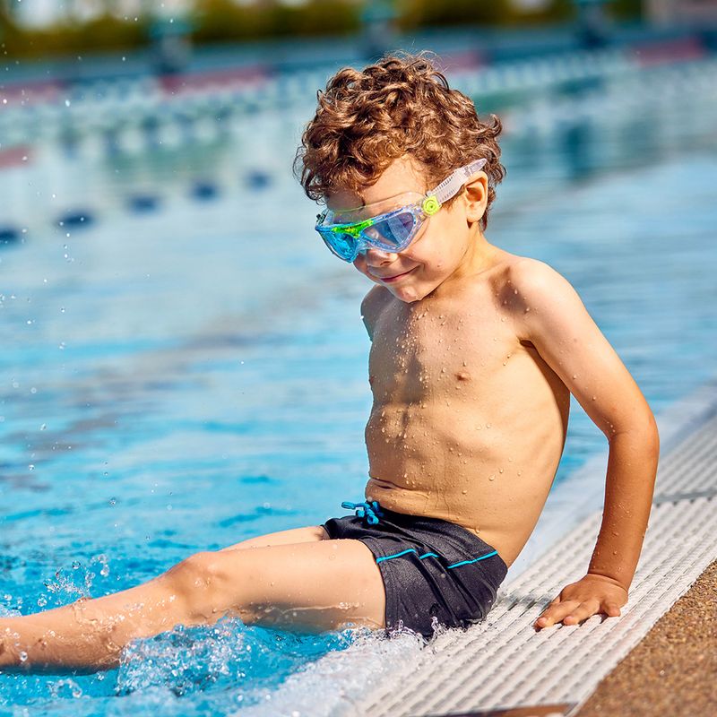 Detská plavecká maska Aquasphere Vista transparentná/jasne zelená/modrá MS5630031LB 9