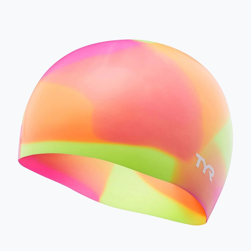 Detská plavecká čiapka TYR Tiedye Silicone Multicolor Jr yellow/pink/orange 3