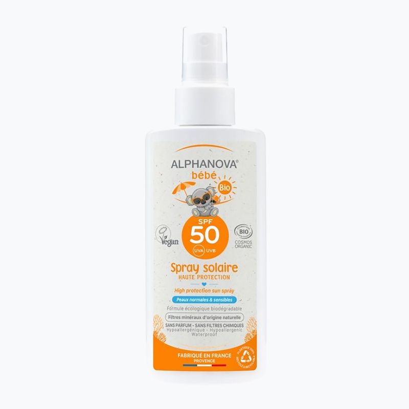 Opaľovací sprej pre deti Alphanova Bebe SPF50+