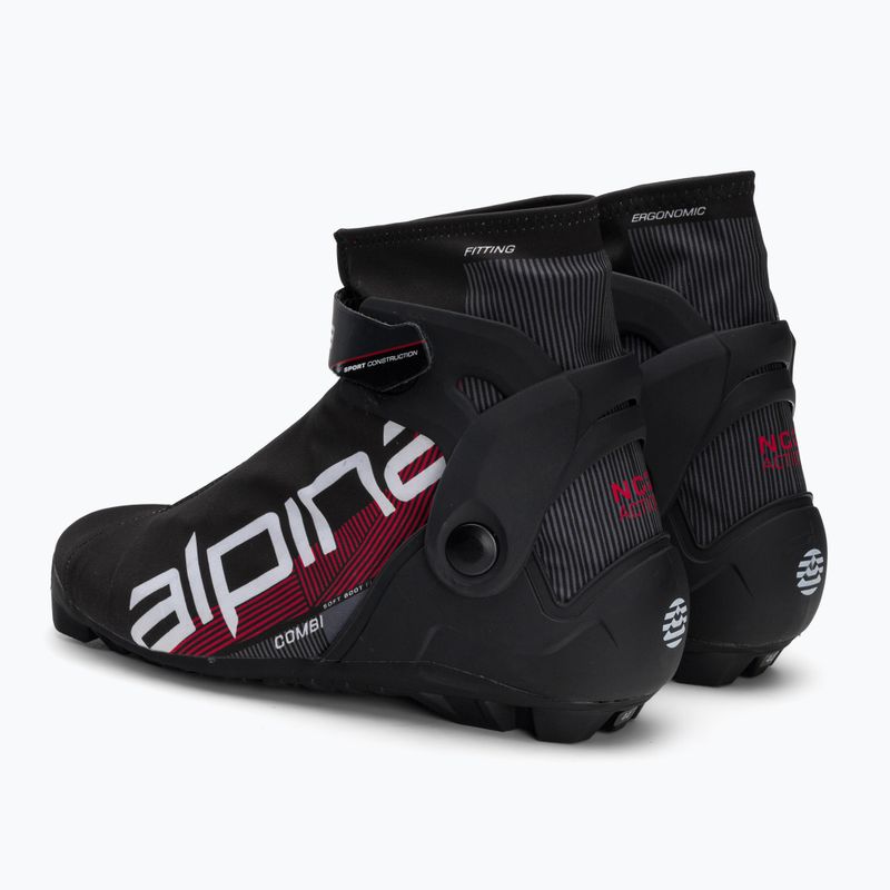 Pánske topánky na bežecké lyžovanie Alpina N Combi black/white/red 3