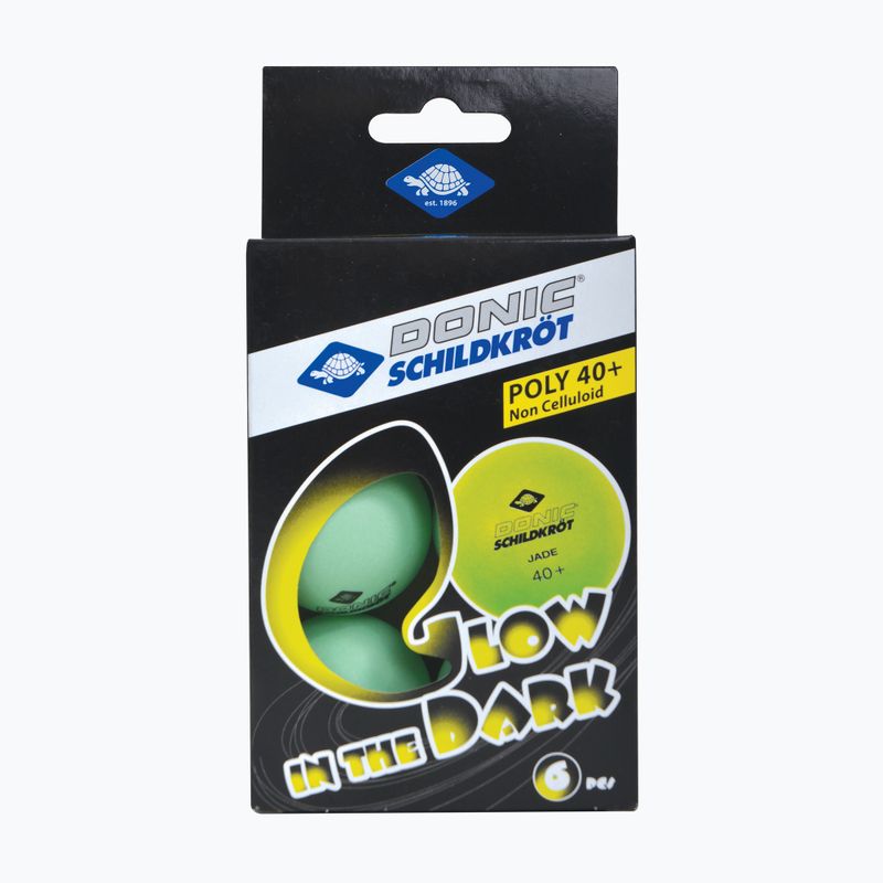 Donic-Schildkröt Glow In The Dark Poly 40+ 6ks svietiacich loptičiek na stolný tenis. 3