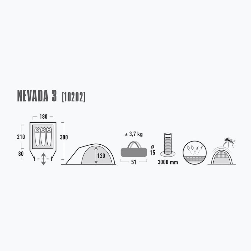 Kempinkový stan High Peak Nevada grey 10202 pre 3 osoby 2