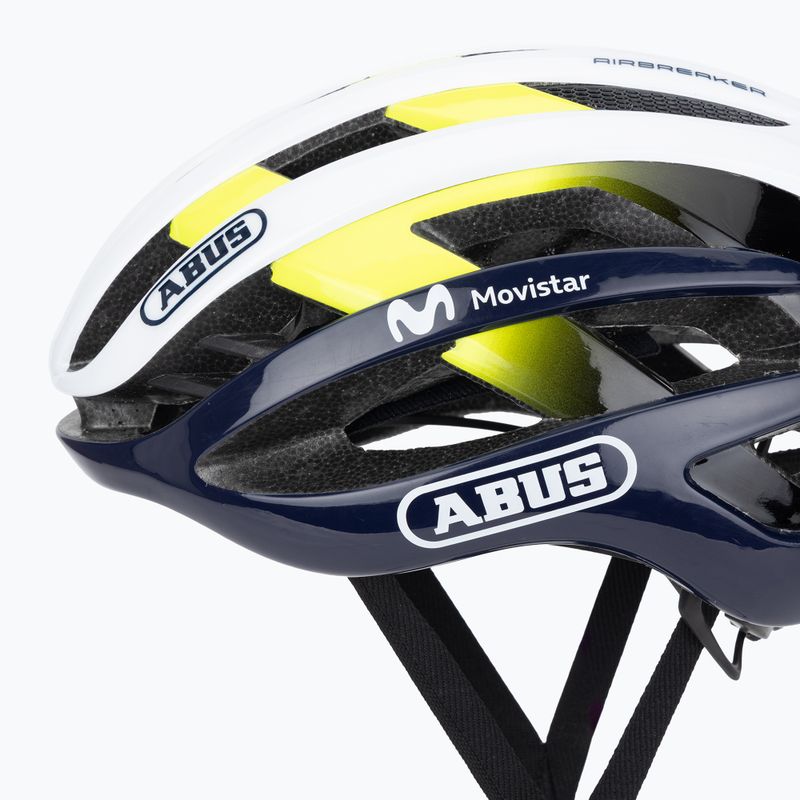 Cyklistická prilba ABUS AirBreaker Movistar Team 24 navy/yellow/white 7