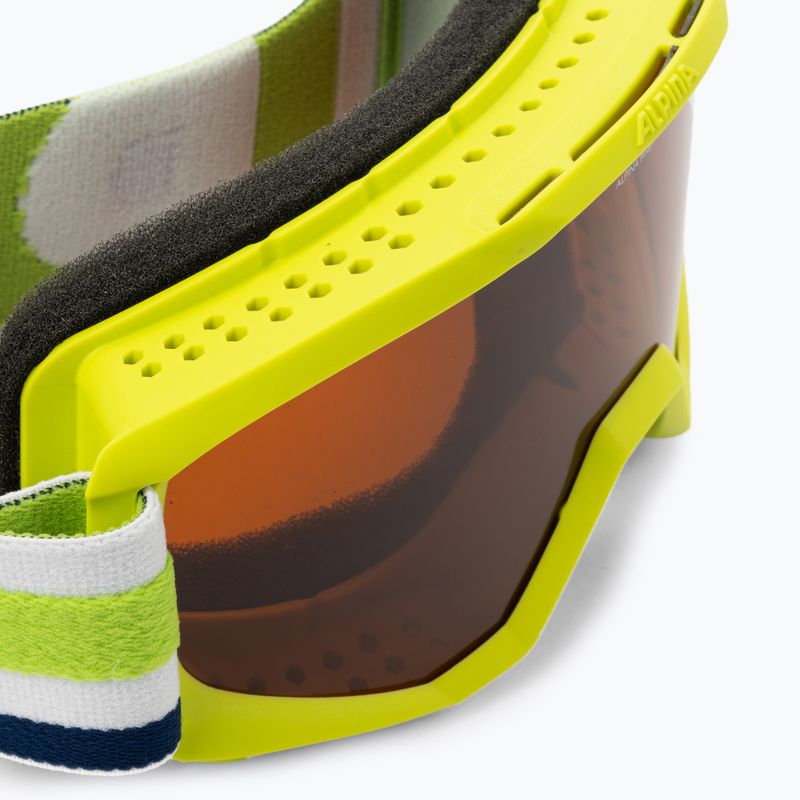 Detské lyžiarske okuliare Alpina Piney lime matt/orange 5