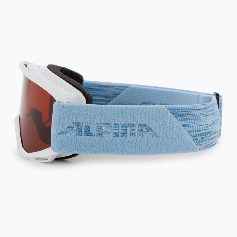 Detské lyžiarske okuliare Alpina Piney white/skyblue matt/orange 4