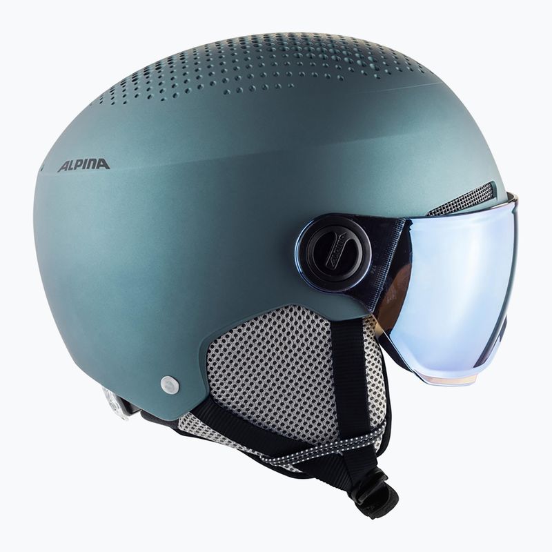 Lyžiarska prilba Alpina Arber Visor Q Lite petrol/green matt 13