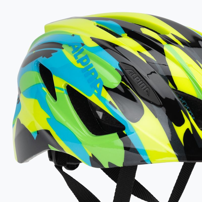 Detská cyklistická prilba Alpina Pico neónovo green/blue/gloss 7