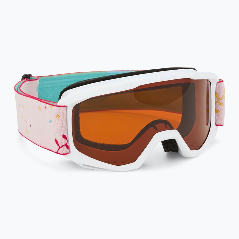 Detské lyžiarske okuliare Alpina Piney white/ flower matt/ orange
