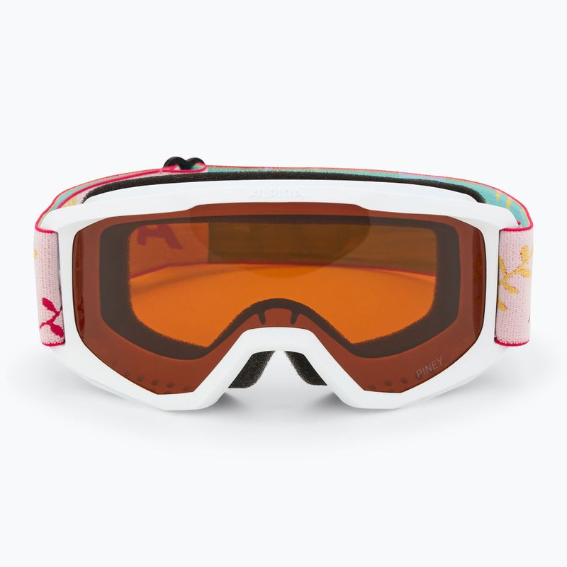 Detské lyžiarske okuliare Alpina Piney white/ flower matt/ orange 2