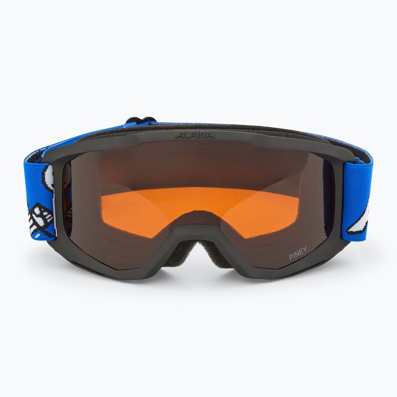 Detské lyžiarske okuliare Alpina Piney black/blue matt/orange 2
