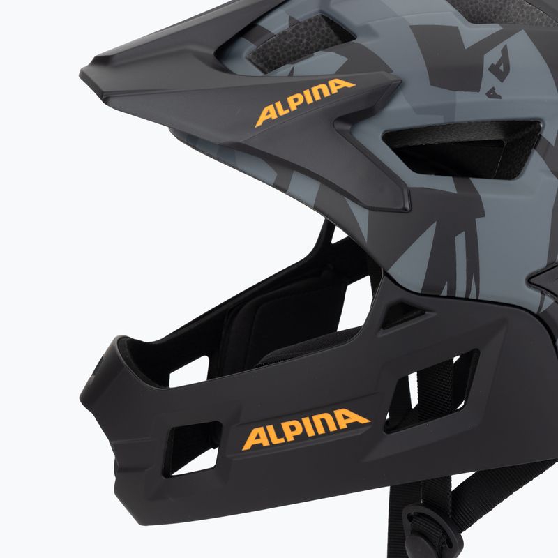 Detská cyklistická prilba Alpina Rupi black camo/orange matt 7