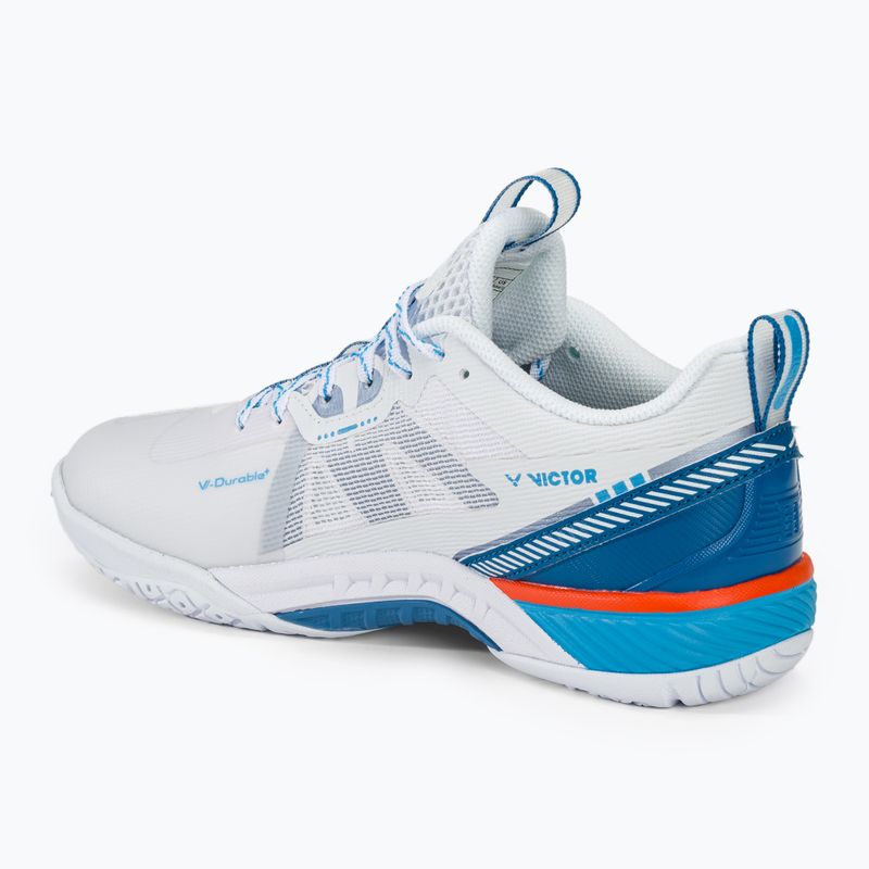 Pánska bedmintonová obuv VICTOR S82III AF white/myconos blue 3