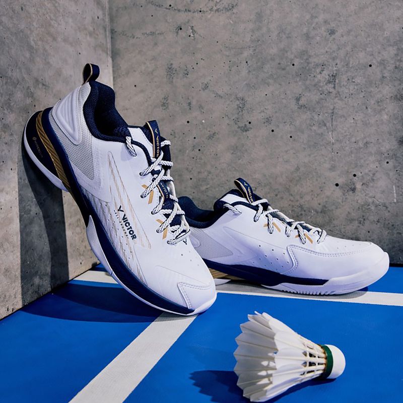 Pánske bedmintonové topánky VICTOR A970TD AX bright white/light gold 11