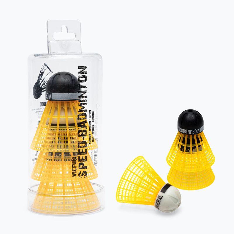Badmintonové rakety VICFUN Shock Tube 3 ks oranžové