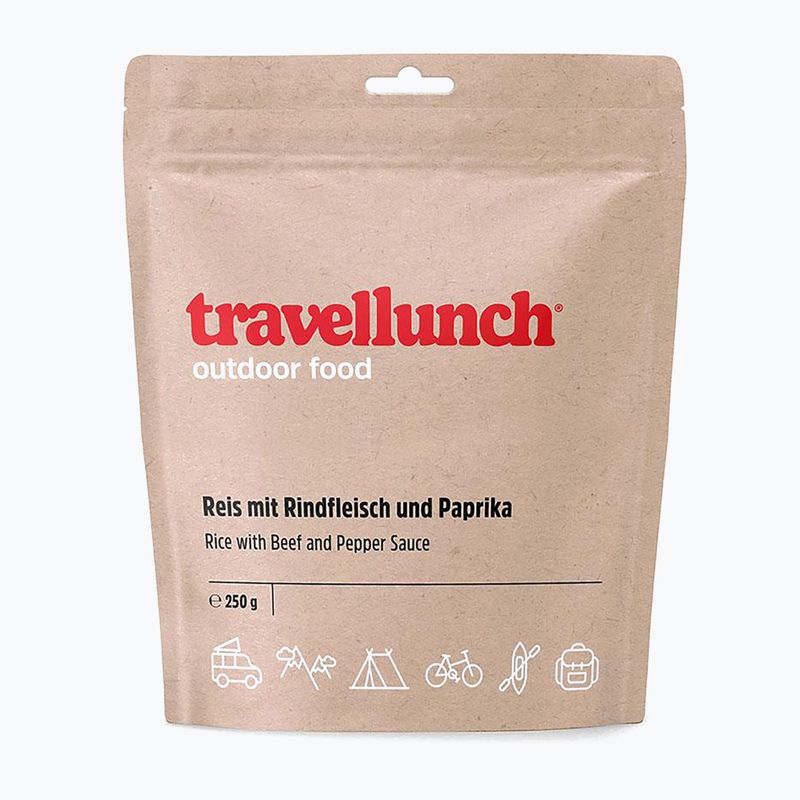 Mrazom sušené potraviny travellunch Pikantné hovädzie mäso s ryžou 250 g