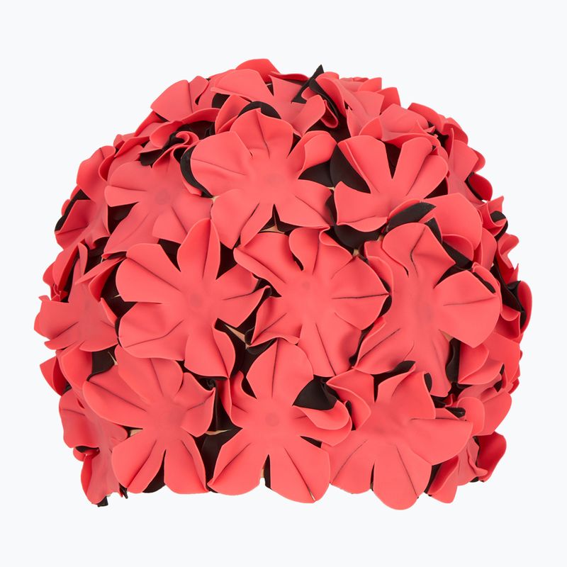 Dámska plavecká čiapka Fashy Flowers red/black