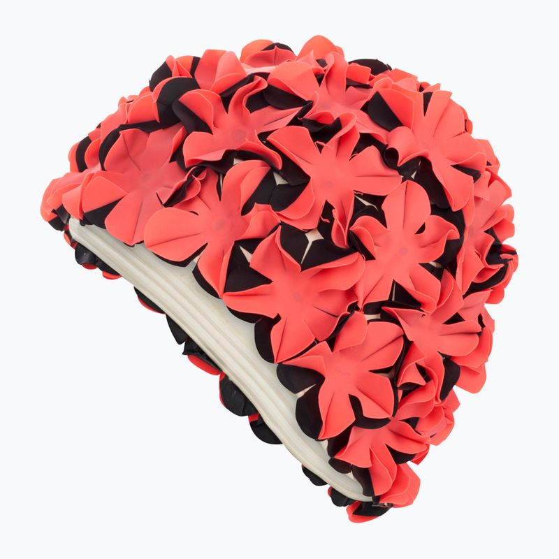 Dámska plavecká čiapka Fashy Flowers red/black