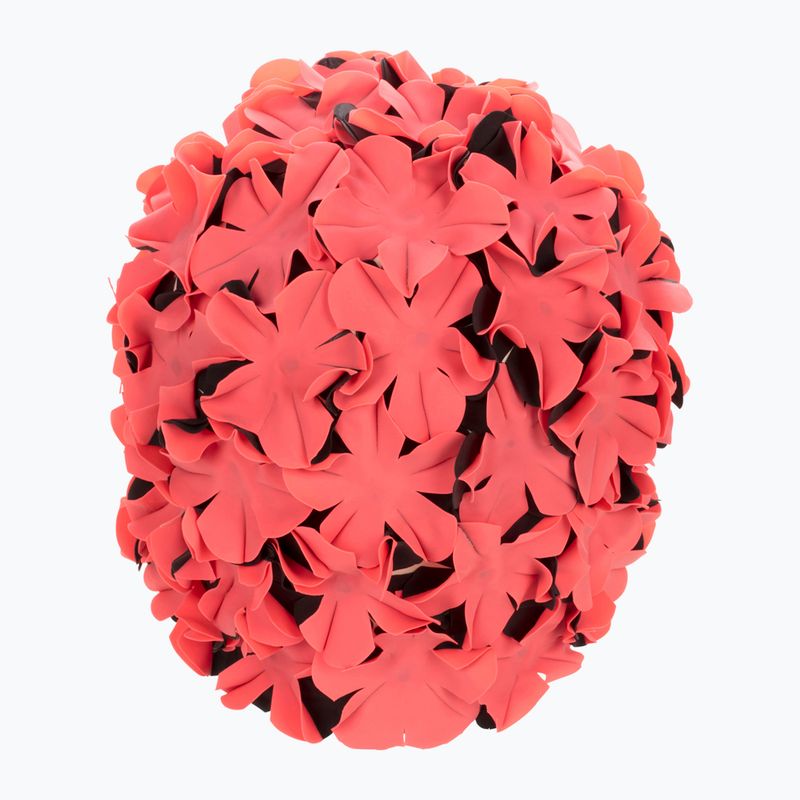 Dámska plavecká čiapka Fashy Flowers red/black 2