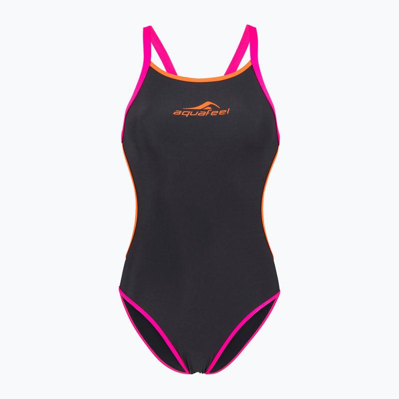 Dámske jednodielne plavky aquaFeel Training V-Back grey/smoke