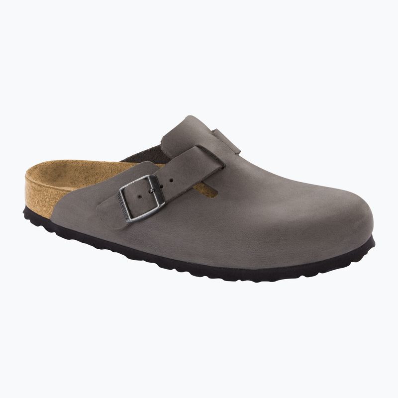 Šľapky BIRKENSTOCK Boston Soft Footbed Oiled Leather Narrow iron 8