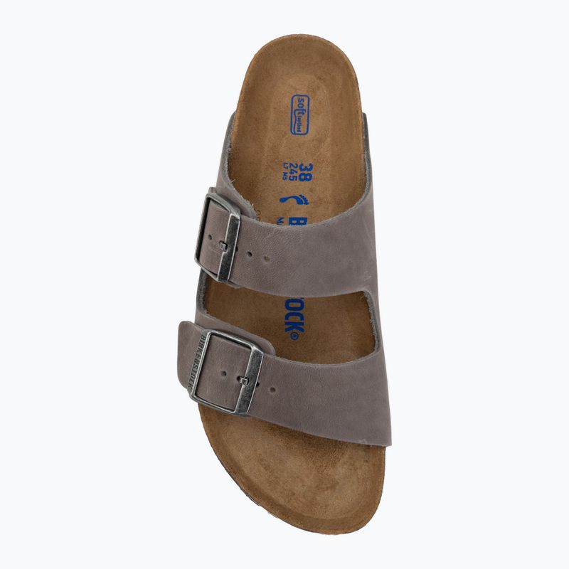 Šľapky BIRKENSTOCK Arizona Soft Footbed Oiled Leather Narrow iron 5
