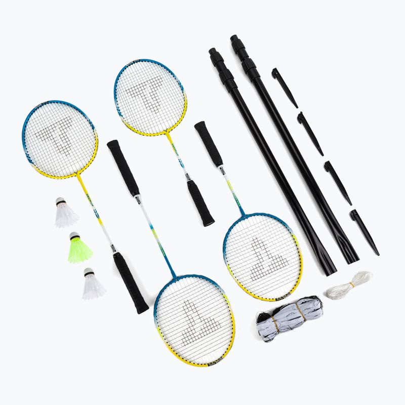 Rodinný bedmintonový set Talbot-Torro modro-žltý 449415