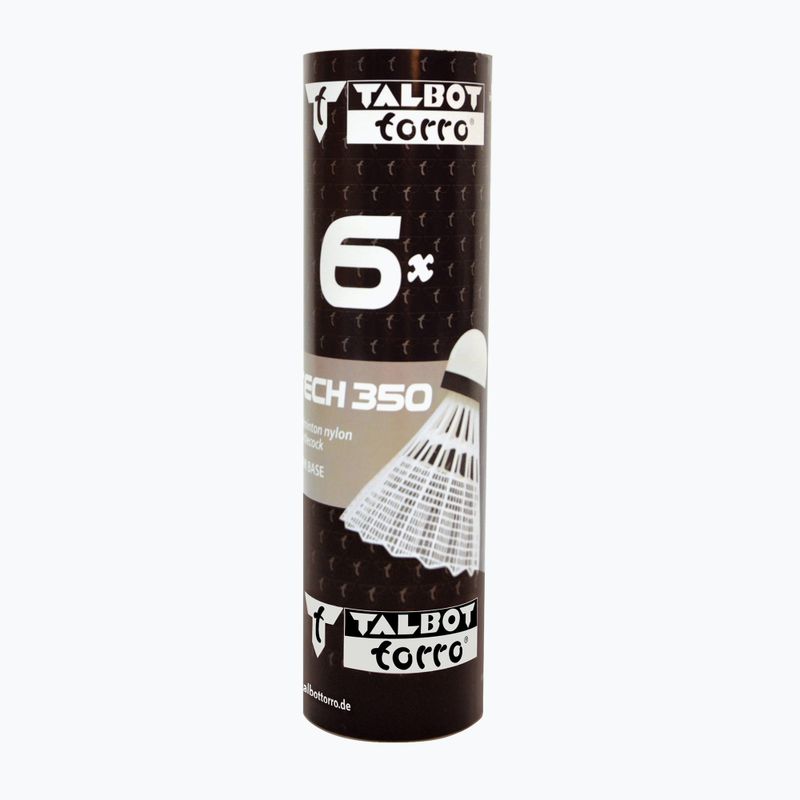 Talbot-Torro Tech 350 bedmintonové raketky, nylon 6 ks biela 479102 4