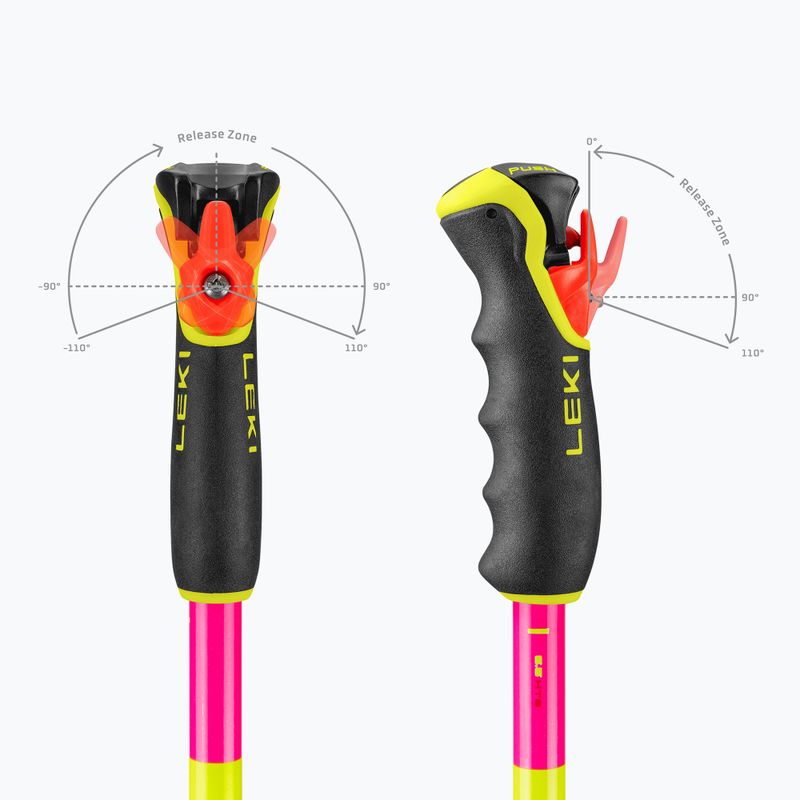 Lyžiarske palice LEKI Spitfire 3D neon magenta/neon yellow/berry 7