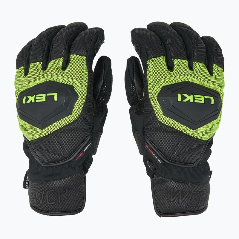 Pánske lyžiarske rukavice LEKI WCR Coach 3D black/ ice lemon 3