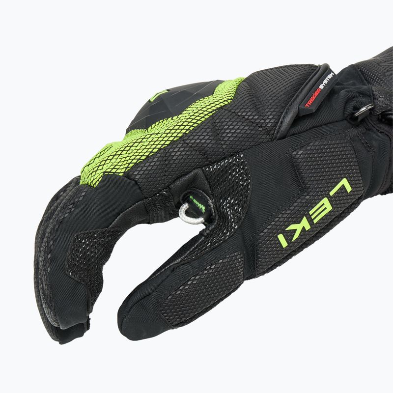 Pánske lyžiarske rukavice LEKI WCR Coach 3D black/ ice lemon 4