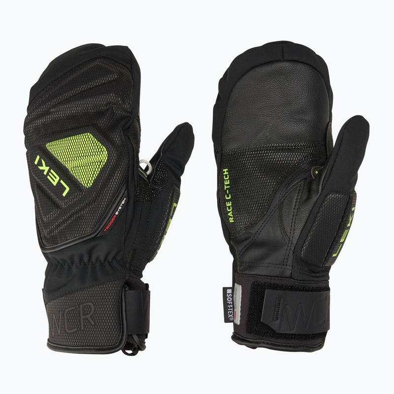 Pánske lyžiarske rukavice LEKI WCR C-Tech 3D Mitt black/ ice lemon