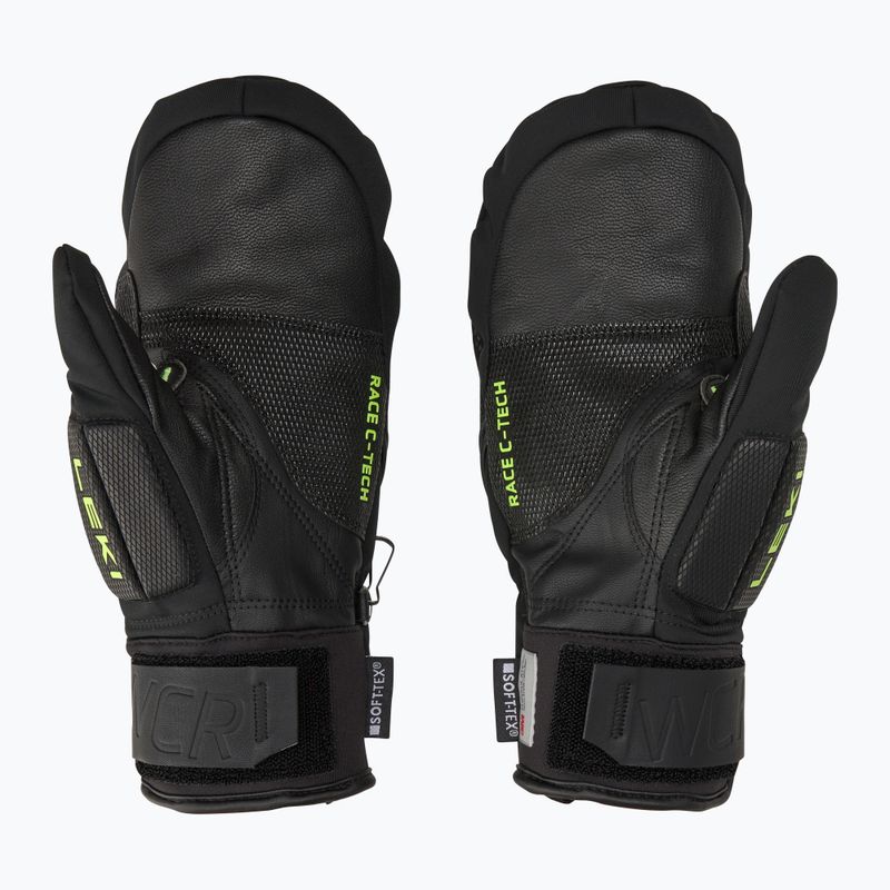 Pánske lyžiarske rukavice LEKI WCR C-Tech 3D Mitt black/ ice lemon 3