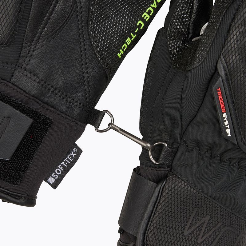 Pánske lyžiarske rukavice LEKI WCR C-Tech 3D Mitt black/ ice lemon 6