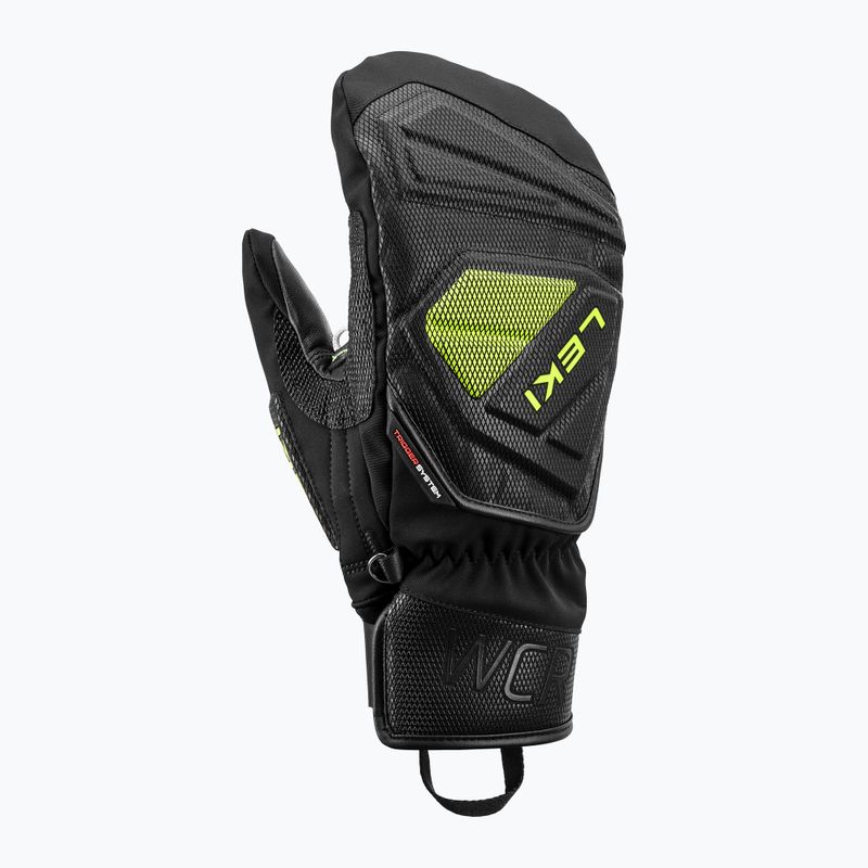 Pánske lyžiarske rukavice LEKI WCR C-Tech 3D Mitt black/ ice lemon