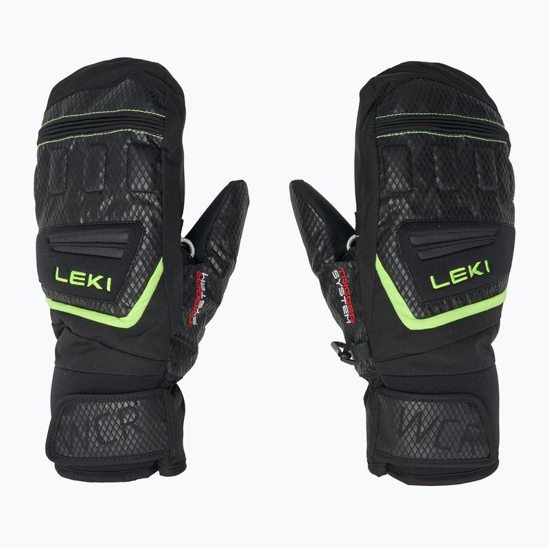 Detské lyžiarske rukavice LEKI WCR Team 3D Junior Mitt black/ ice lemon 4