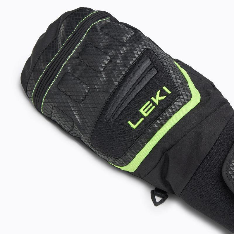 Detské lyžiarske rukavice LEKI WCR Team 3D Junior Mitt black/ ice lemon 5