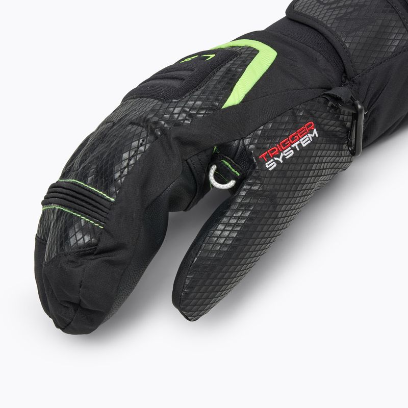 Detské lyžiarske rukavice LEKI WCR Team 3D Junior Mitt black/ ice lemon 6