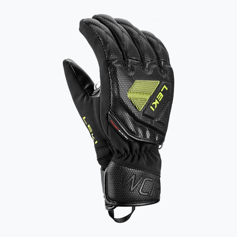 Detské lyžiarske rukavice LEKI WCR C-Tech 3D Junior black/ice lemon 2