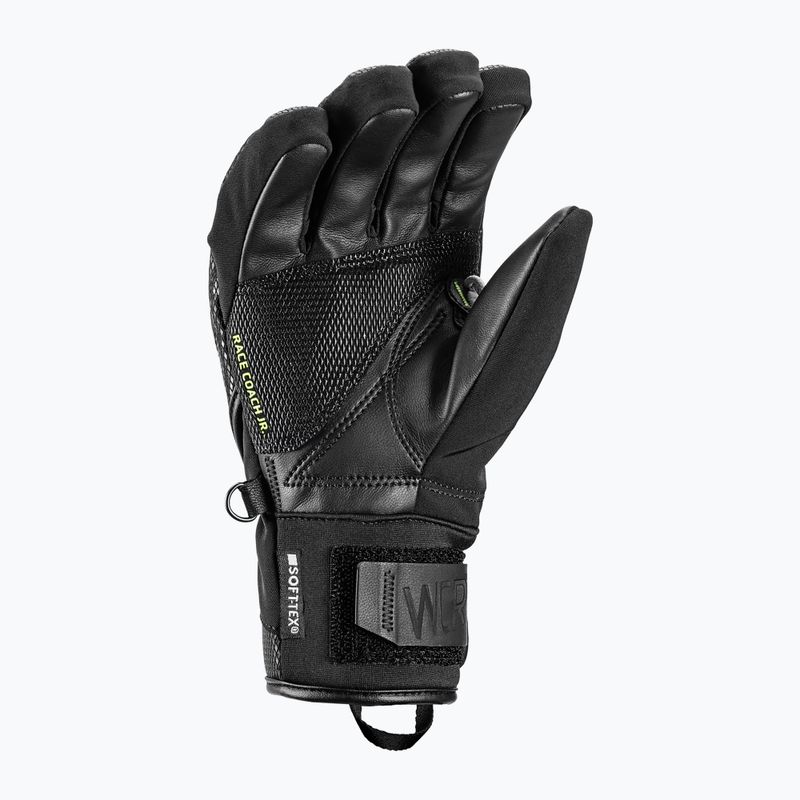 Detské lyžiarske rukavice LEKI WCR C-Tech 3D Junior black/ice lemon 3