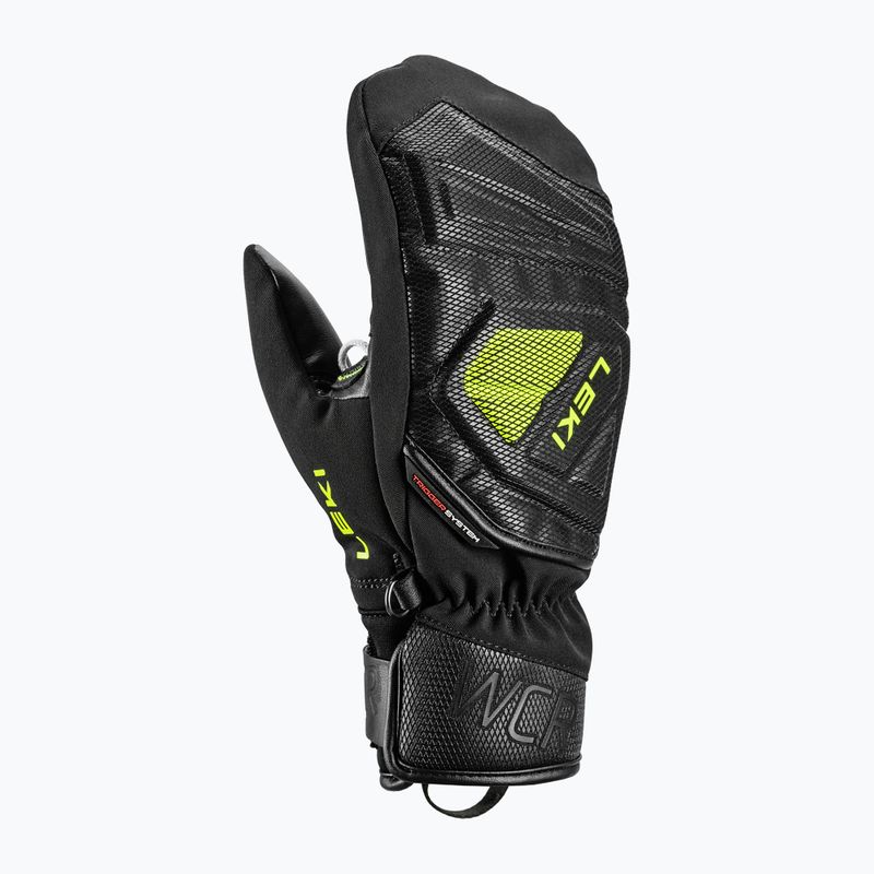 Detské lyžiarske rukavice LEKI WCR C-Tech 3D Junior Mitt black/ice lemon 2