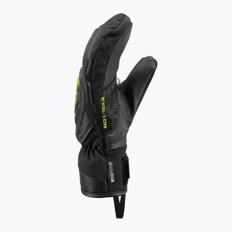 Detské lyžiarske rukavice LEKI WCR C-Tech 3D Junior Mitt black/ice lemon 4