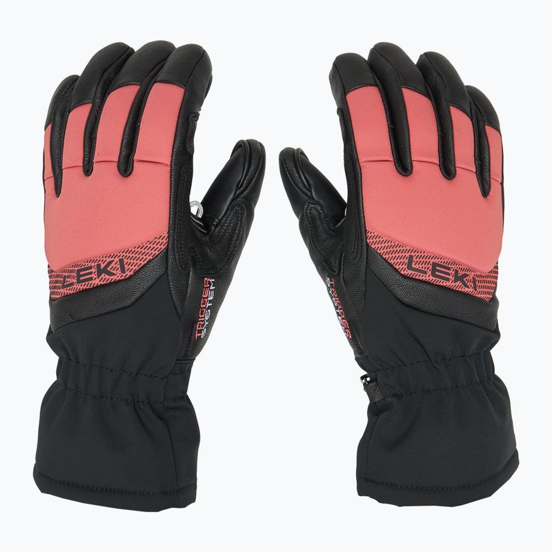 Dámske lyžiarske rukavice LEKI Griffin Base 3D black/rose 3