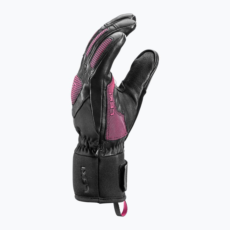 Dámske lyžiarske rukavice LEKI Griffin Pro 3D black/ rose 3