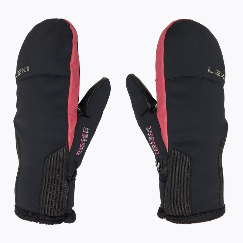 Dámske lyžiarske rukavice LEKI Vallarta 3D Mitt black/ rose 3
