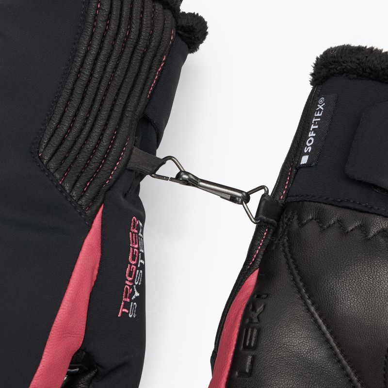 Dámske lyžiarske rukavice LEKI Vallarta 3D Mitt black/ rose 6